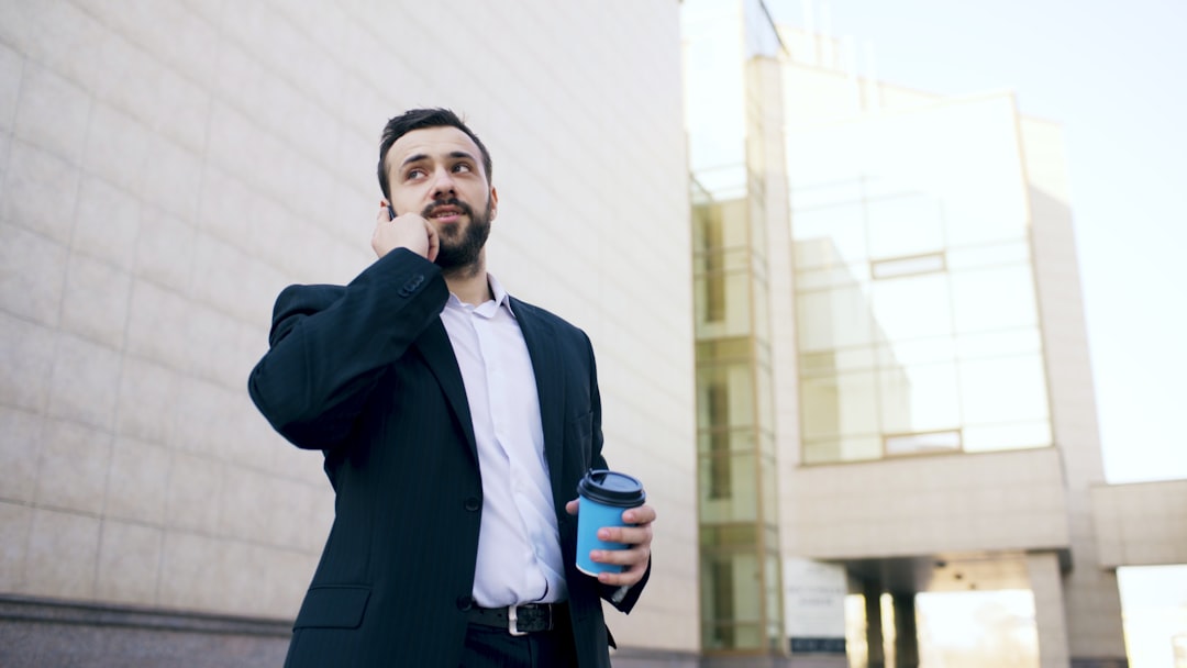 businessman smartphone city