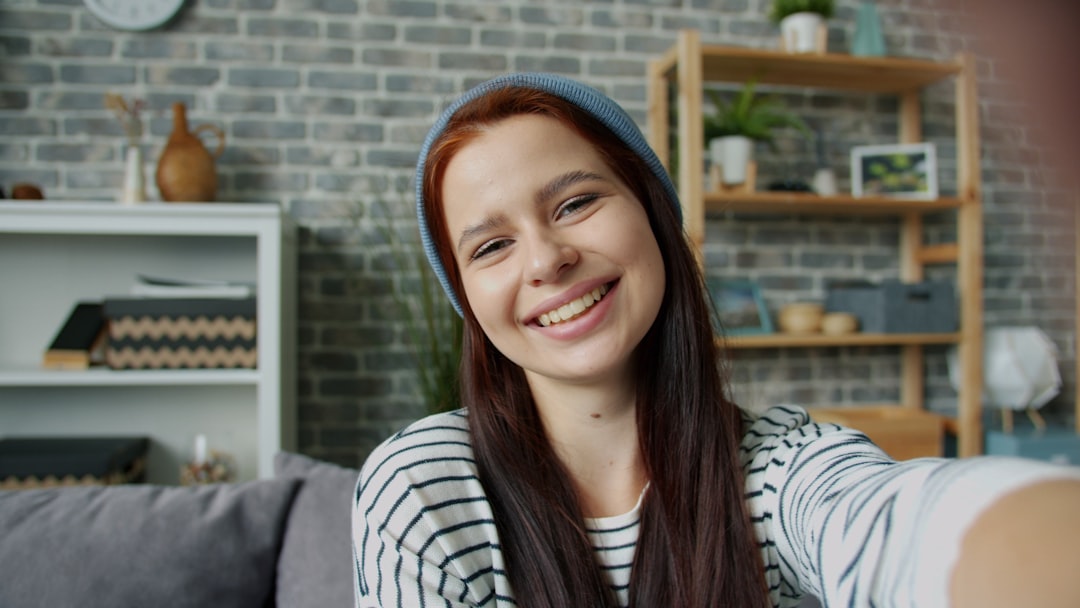 young woman online video meeting