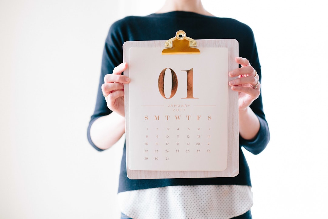 woman thirties calendar planning