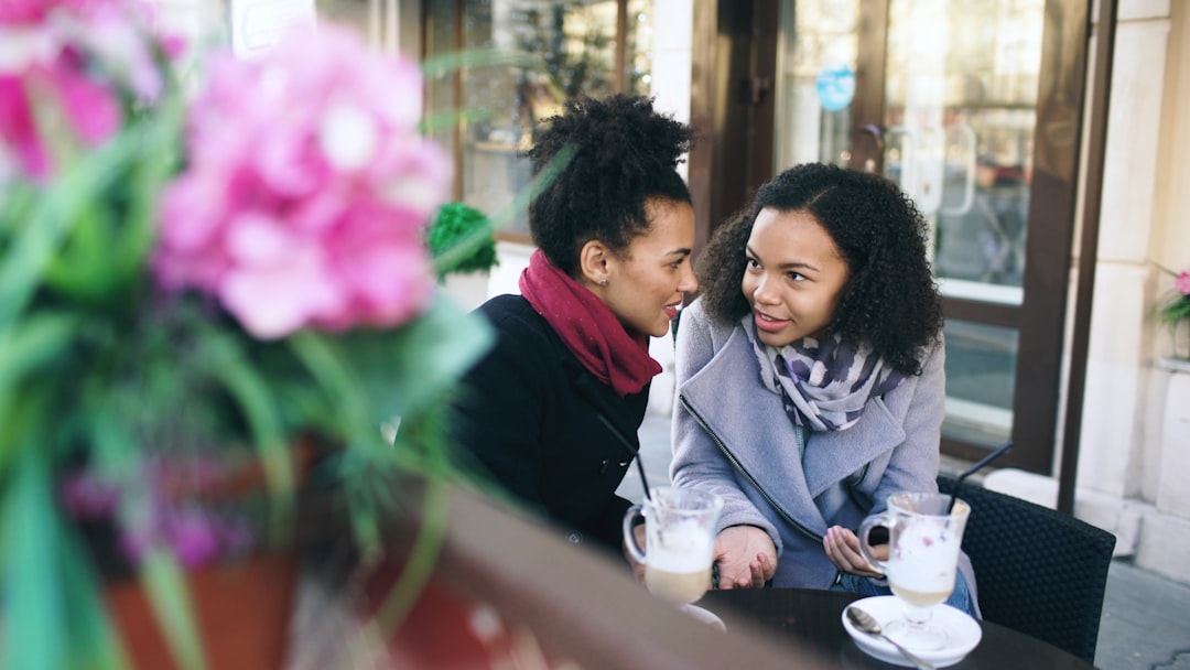 happy young couple cafe date