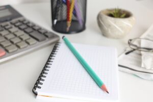 calculator budget planning desk