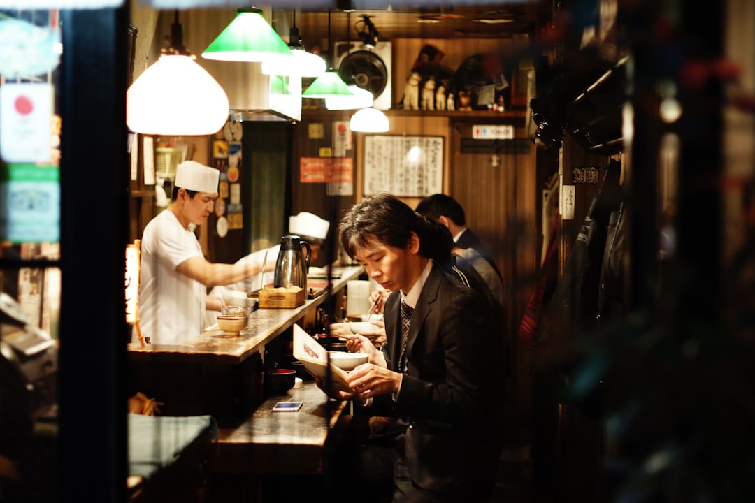 happy couple coffee shop japan