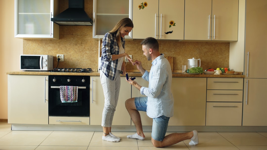 engaged couple ring proposal happy