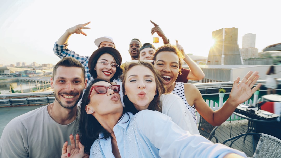 diverse young adults city