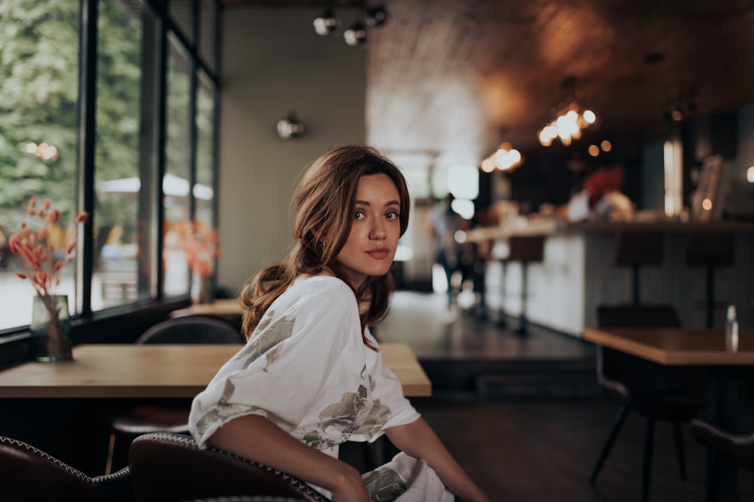 woman cafe portrait soft light