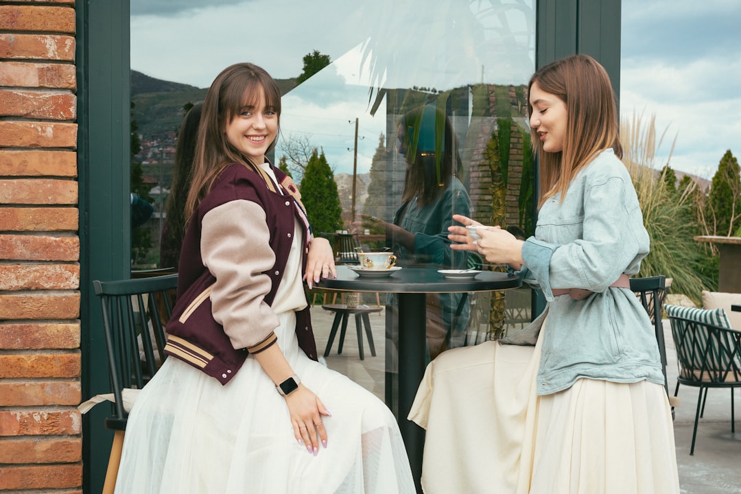 young japanese women chatting cafe