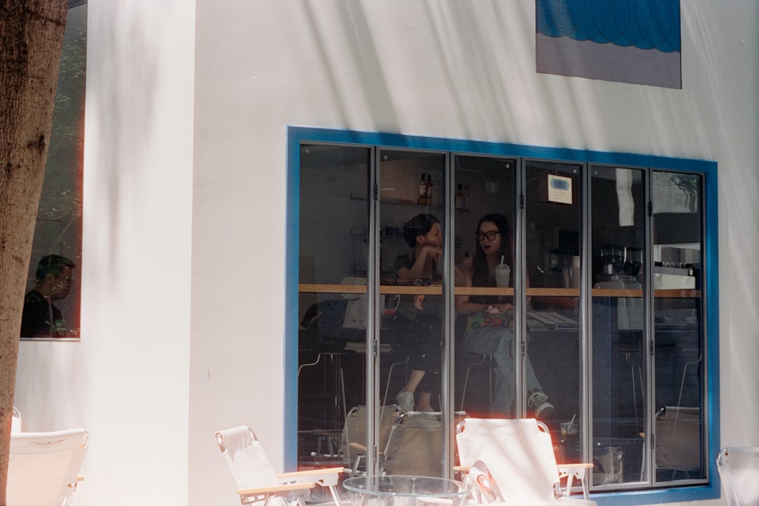 two people talking cafe casual