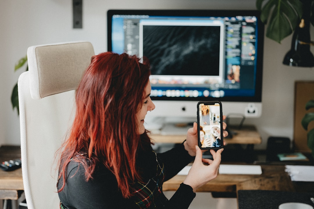 woman editing smartphone profile photo