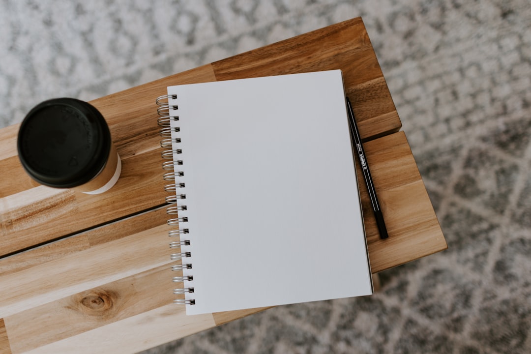 writing notebook coffee