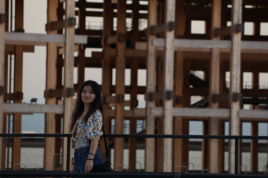 japanese woman taking profile photo outdoor