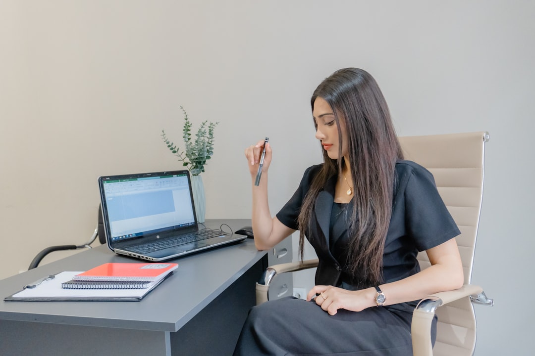 woman financial decision desk