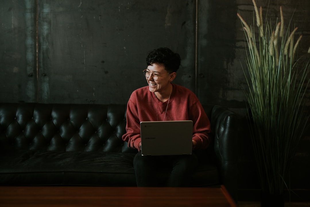 japanese woman comparing options laptop