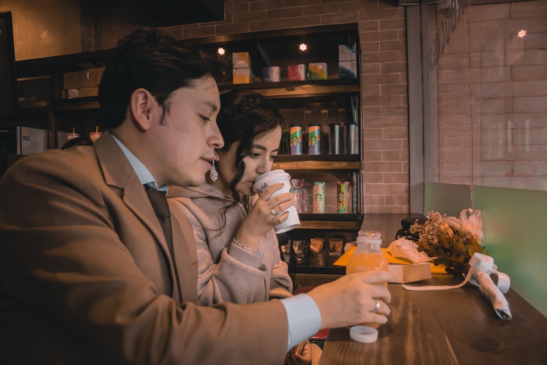 japanese couple wedding cafe meeting