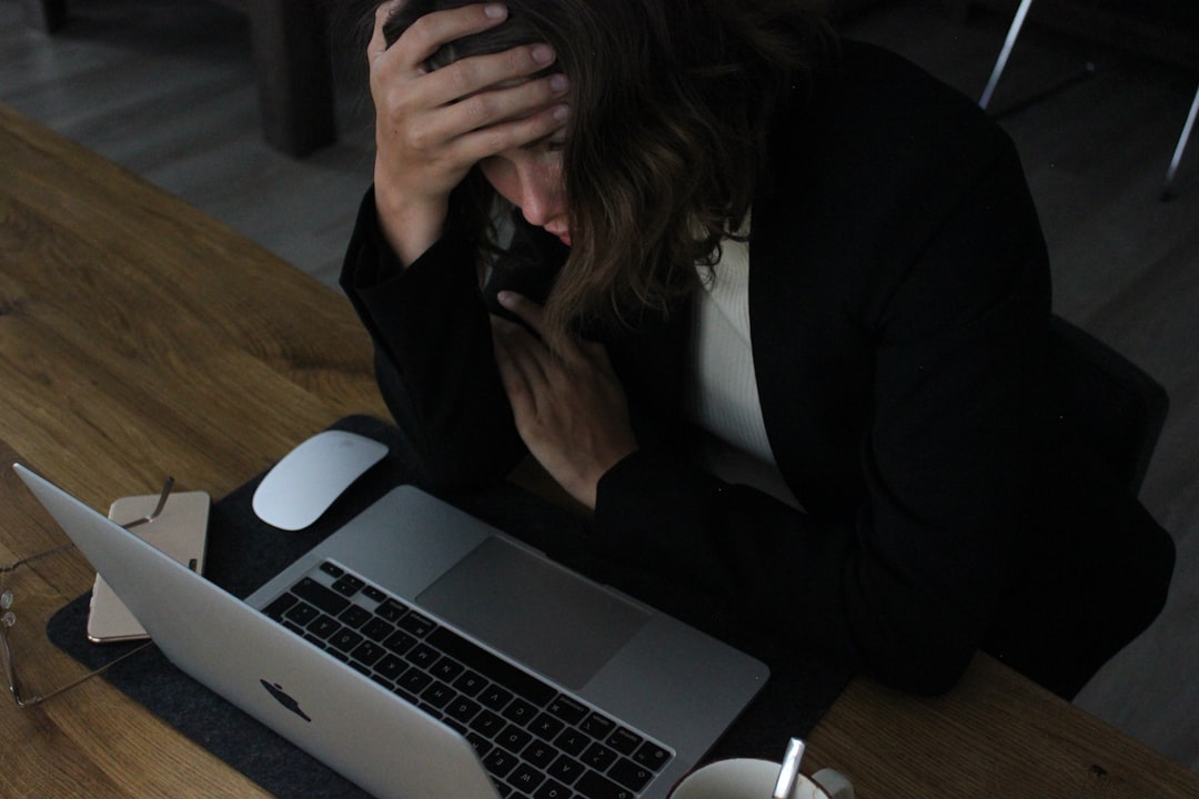 tired woman office work stress