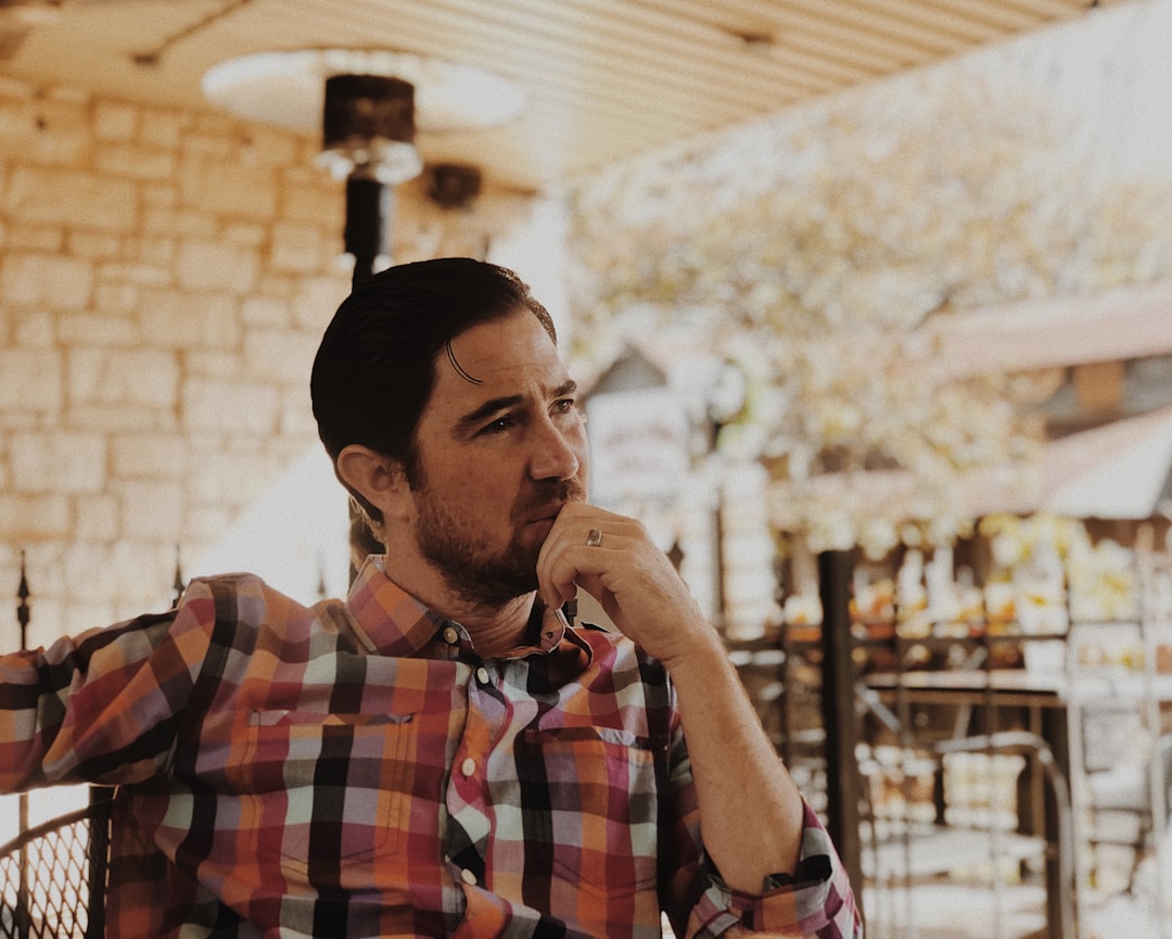 nervous man thinking conversation