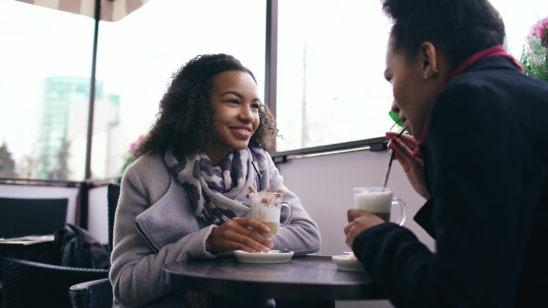 couple meeting at cafe first date