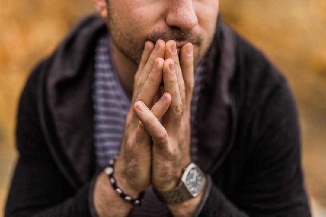 man thinking decision moment