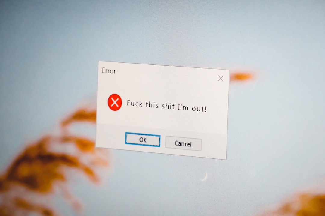 red warning error message