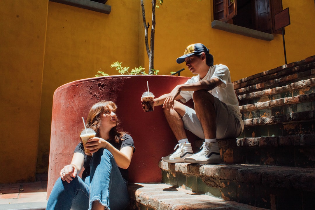 two people sharing hobby outdoor coffee