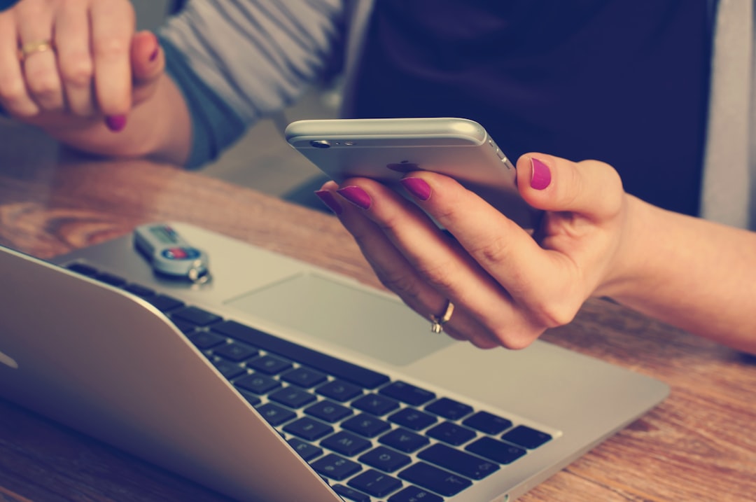 woman comparing apps on smartphone