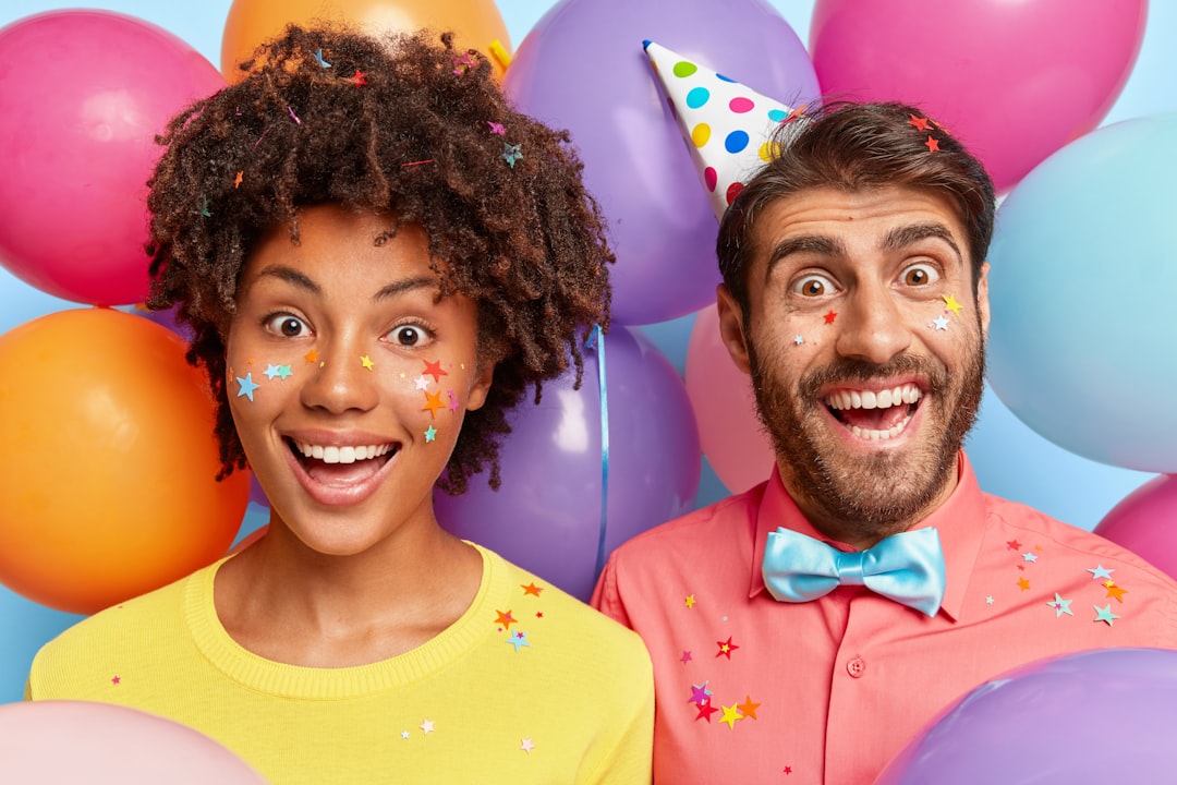 happy couple matched party success