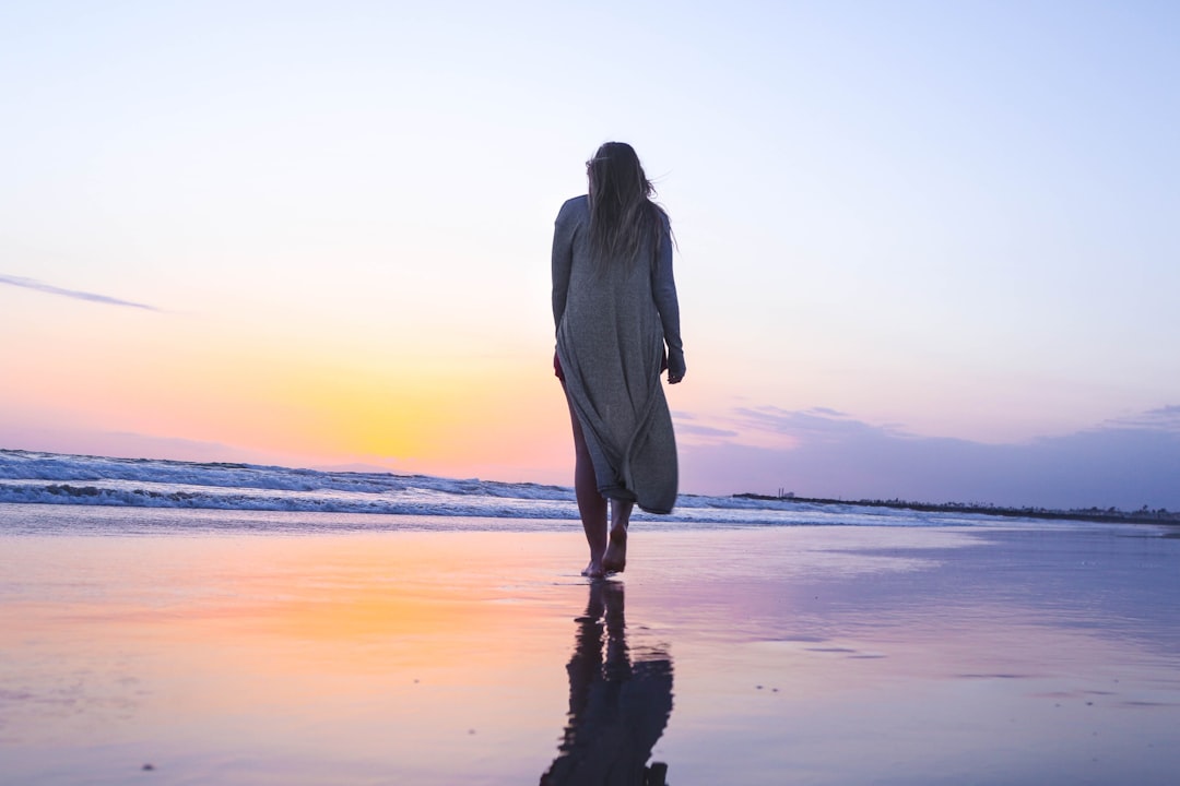 woman first step morning sunrise walking