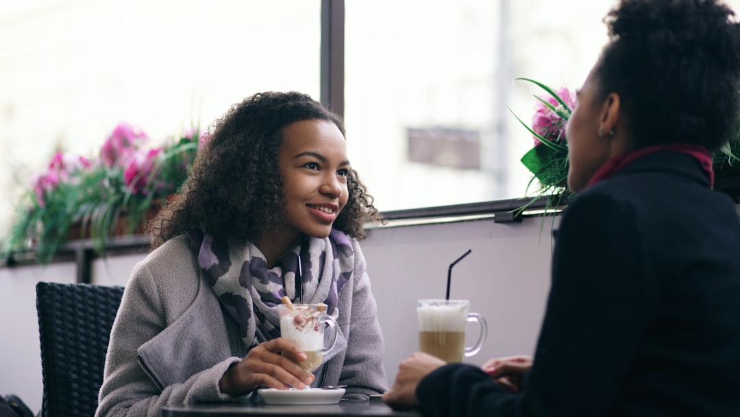 couple meeting on a date in cafe