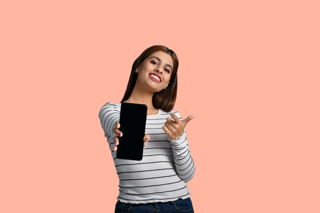 woman thinking choice smartphone