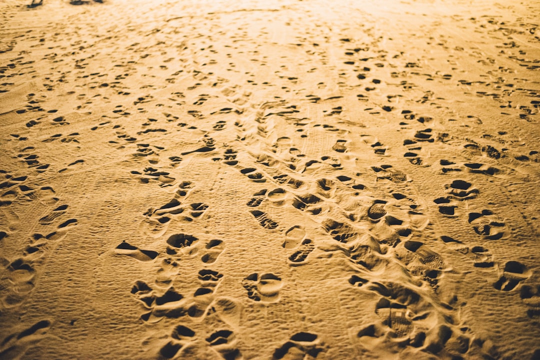 footprints on sand trail