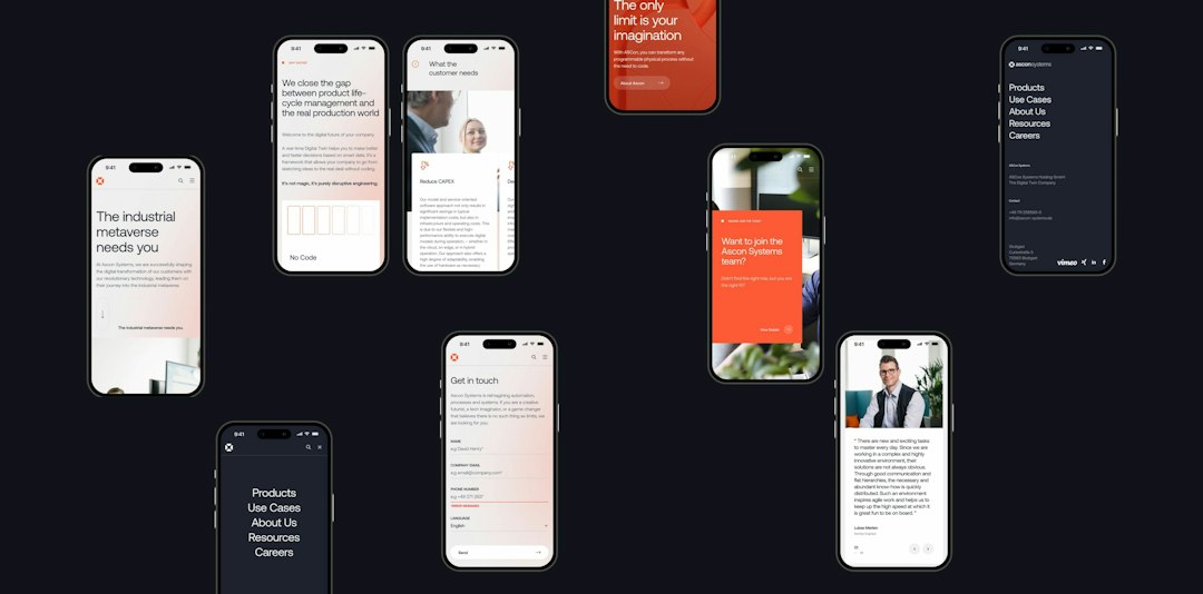 two contrasting profile mobile phone screens