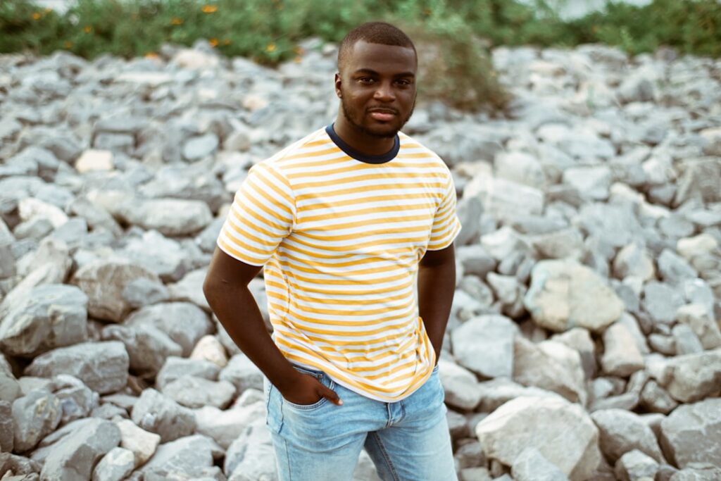 confident casual man outdoor smiling portrait