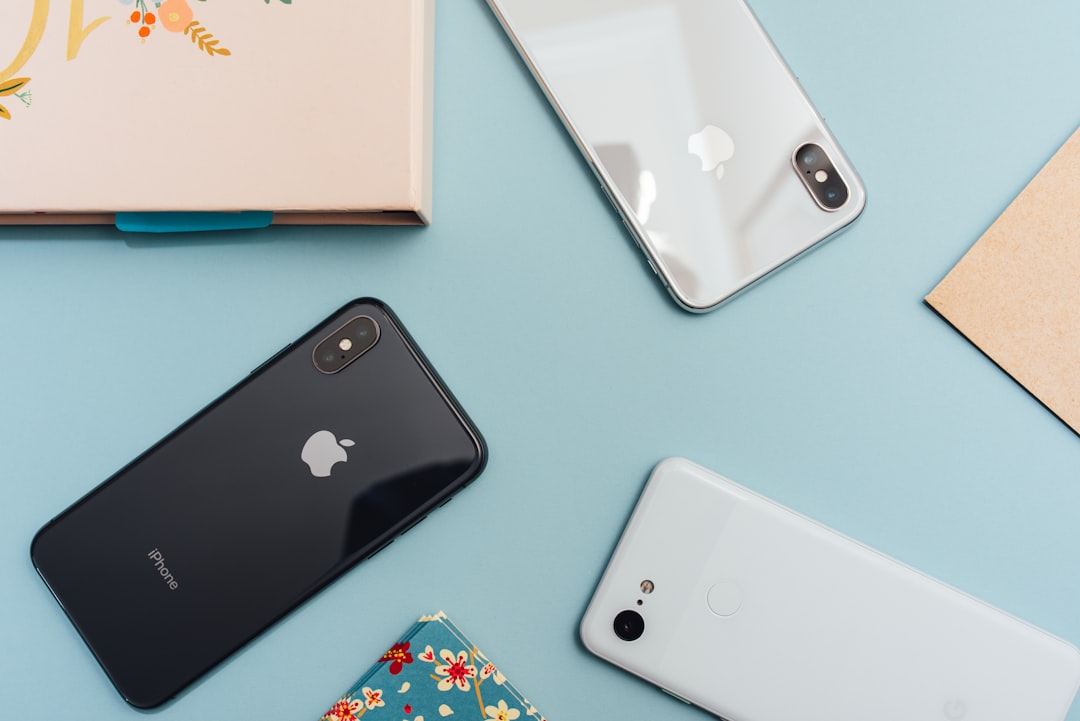 three smartphones comparison flat lay