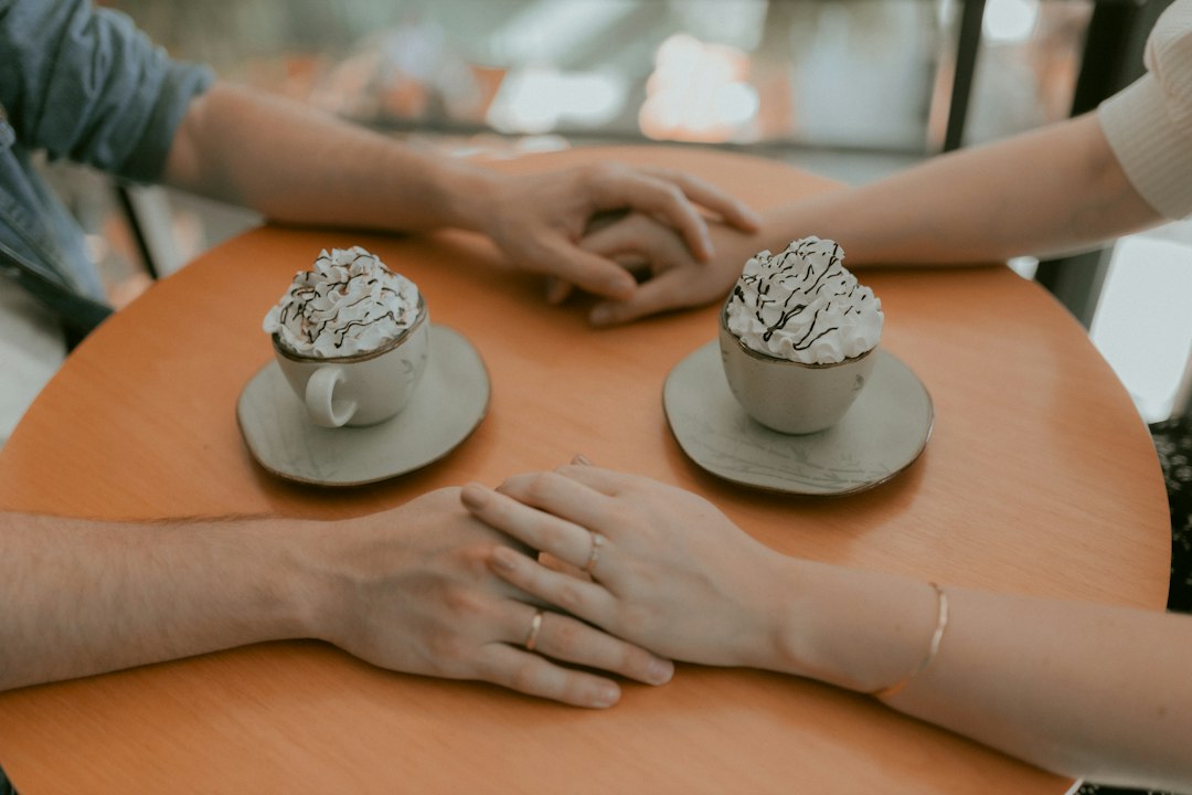 couple first date coffee meeting