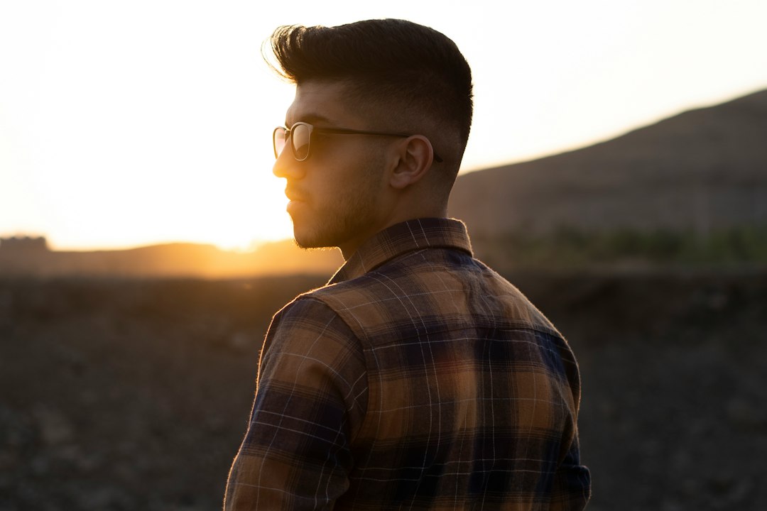 man taking profile photo natural light