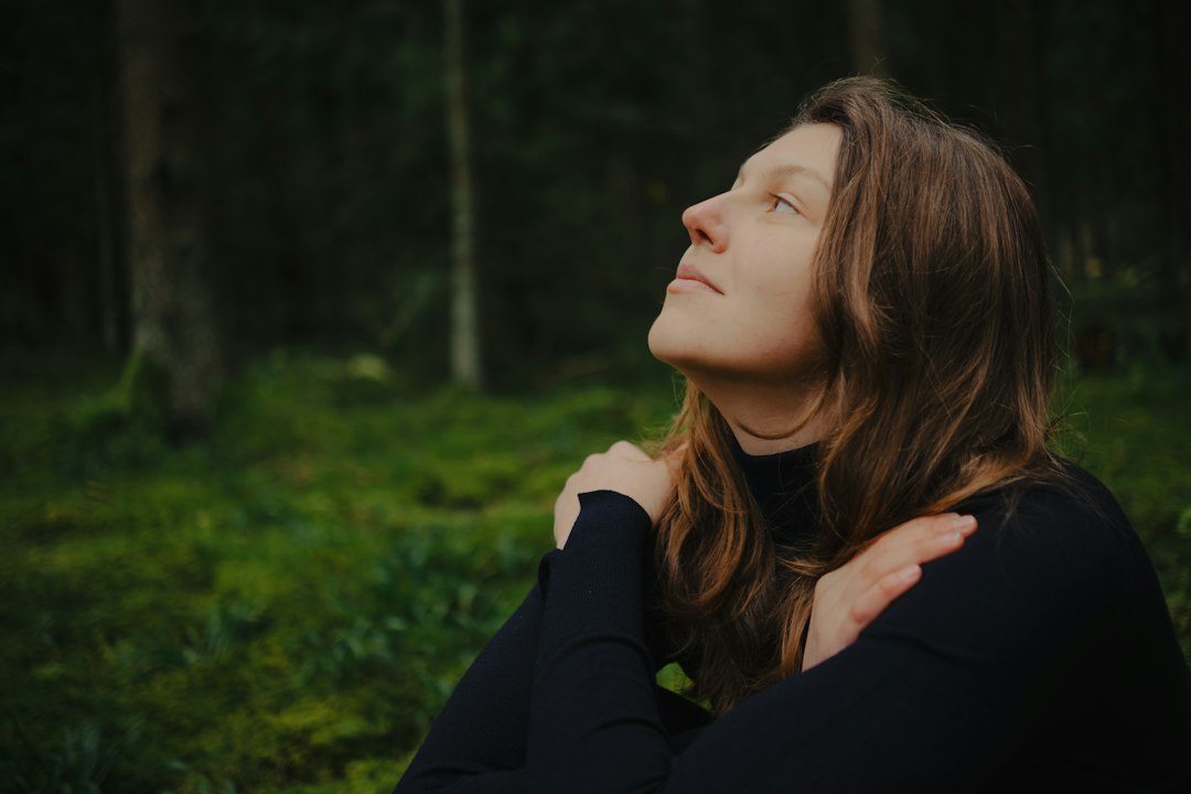 woman relaxed decision peaceful outdoor