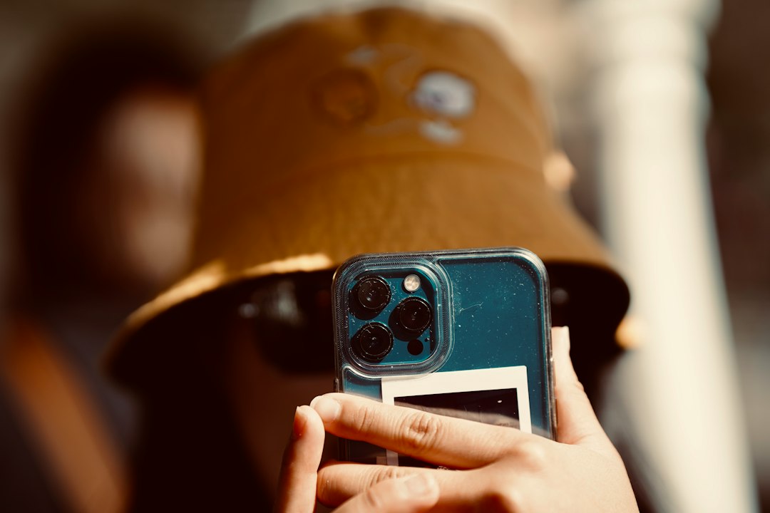 woman editing profile photo smartphone