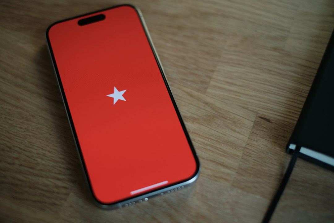 warning red flag alert on smartphone