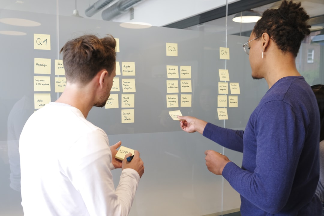 two people planning schedule together