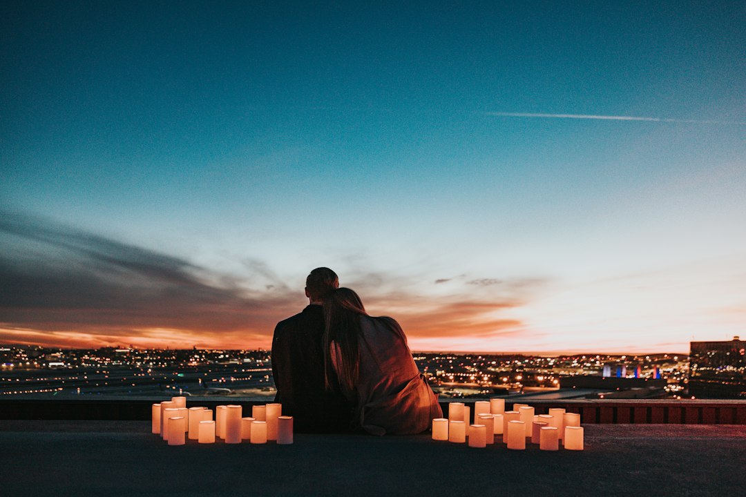 couple third date evening city goodbye