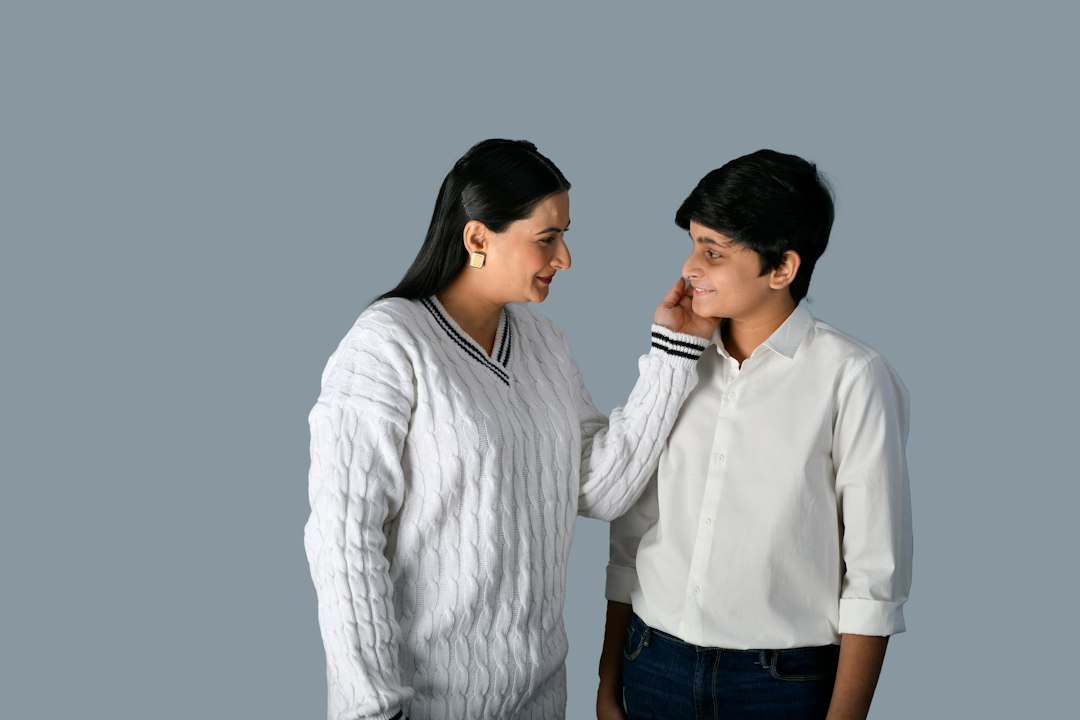 man speaking seriously woman listening