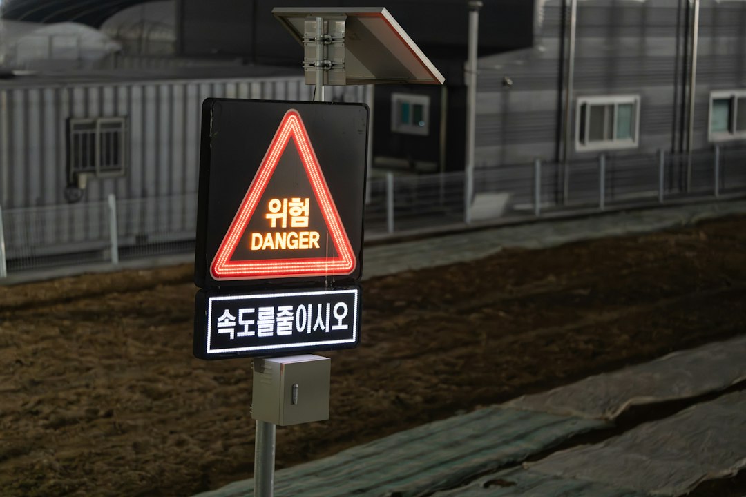 warning sign caution red